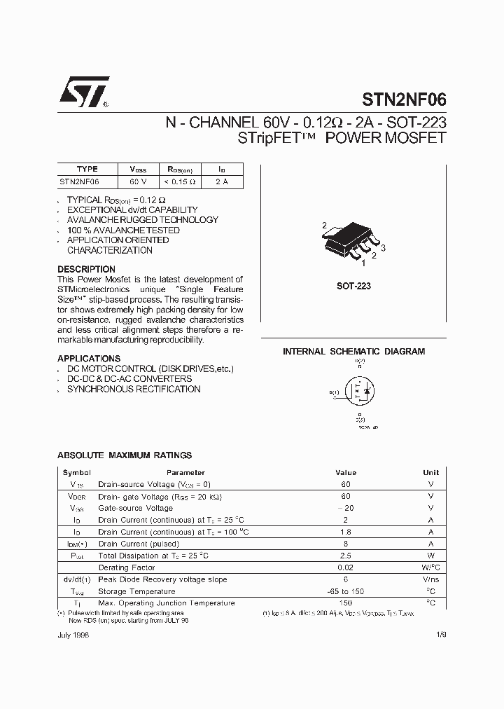 STN2NF06_143450.PDF Datasheet