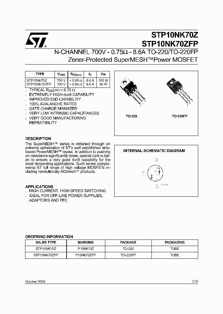 STP10NK70Z_64687.PDF Datasheet