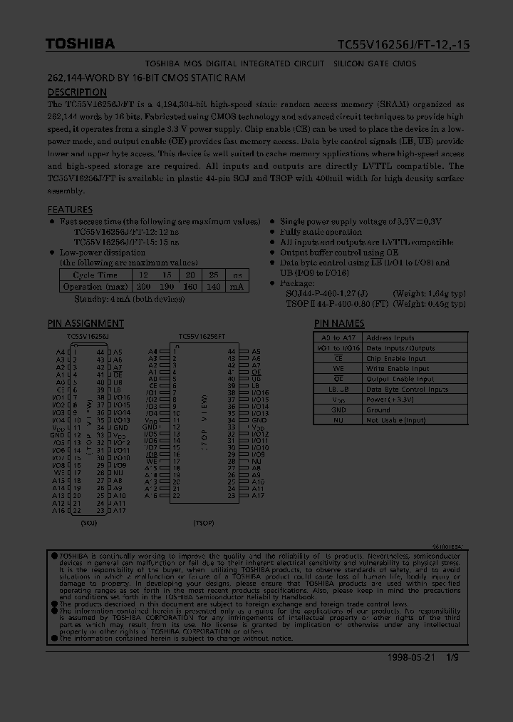 TC55V16256FT-12_102605.PDF Datasheet