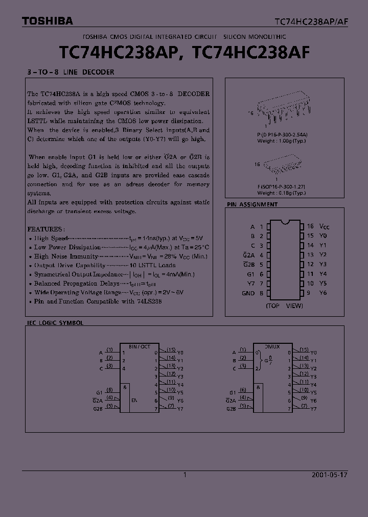 TC74HC238AF_188525.PDF Datasheet