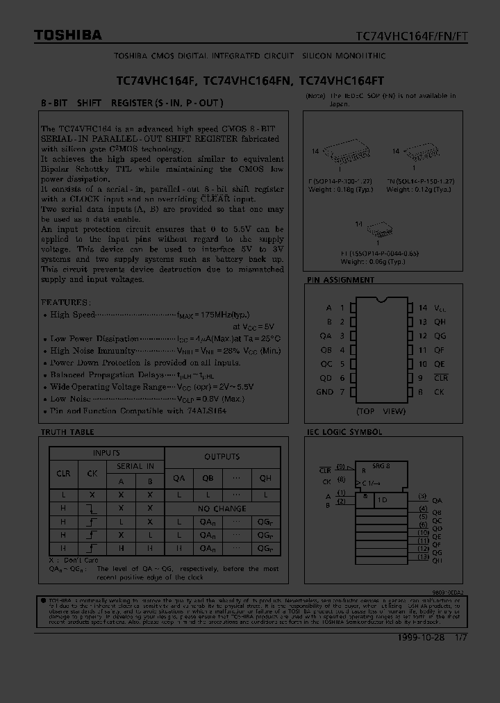 TC74VHC164F_100411.PDF Datasheet