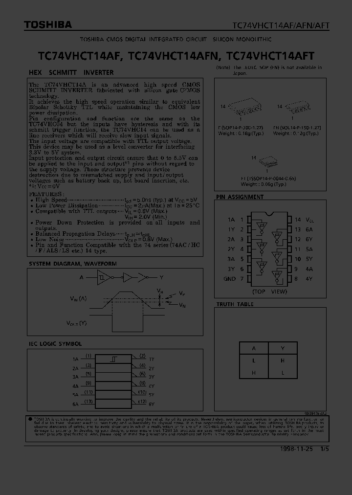 TC74VHCT14AF_90747.PDF Datasheet