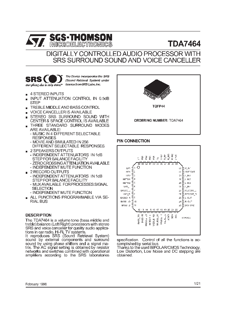 TDA7464_37020.PDF Datasheet