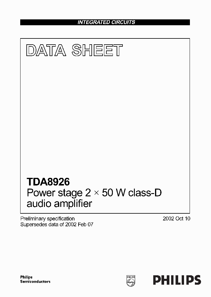 TDA8926_188927.PDF Datasheet