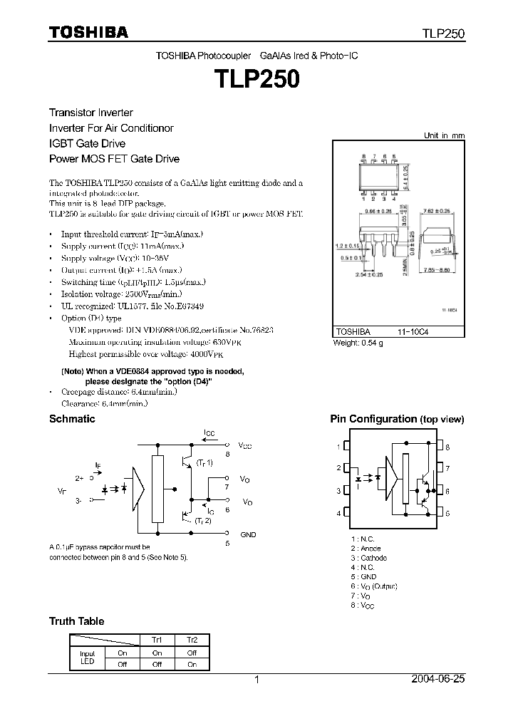 TLP250_4077.PDF Datasheet Download