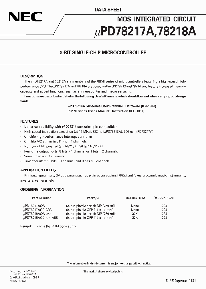 UPD78217A_93719.PDF Datasheet