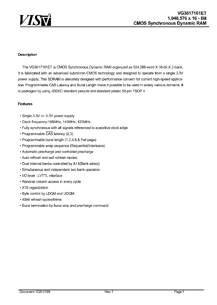 VG3617161ET_56588.PDF Datasheet