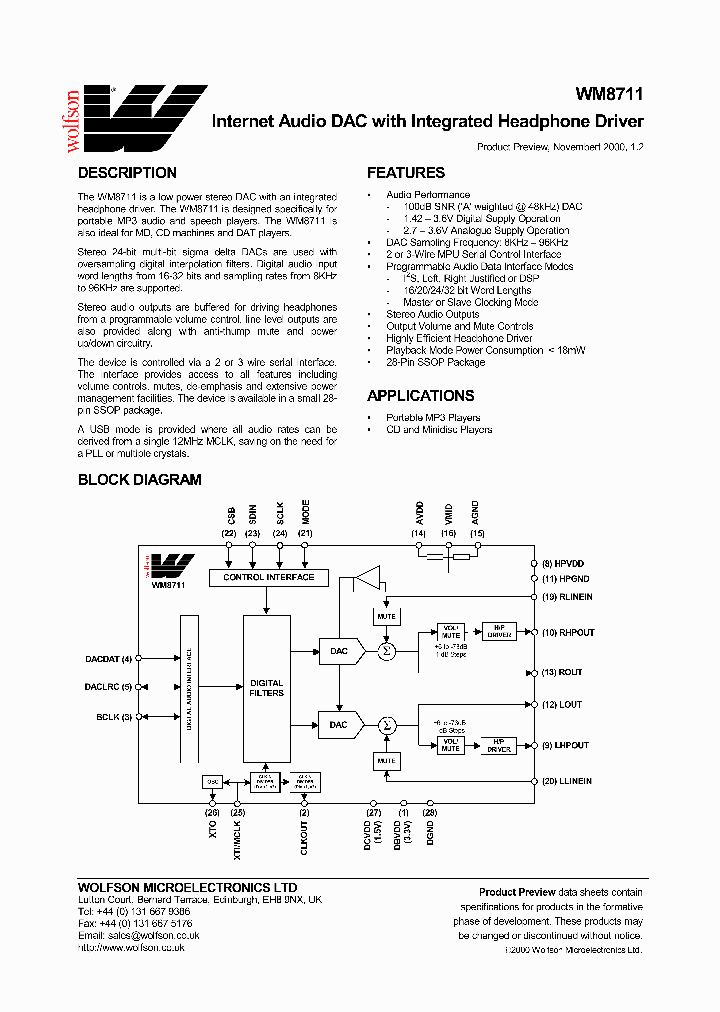 WM8711_51788.PDF Datasheet