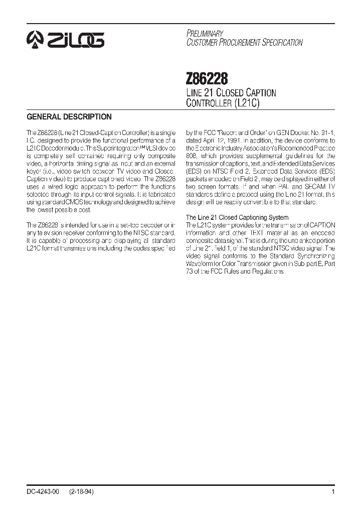 Z86228_31440.PDF Datasheet