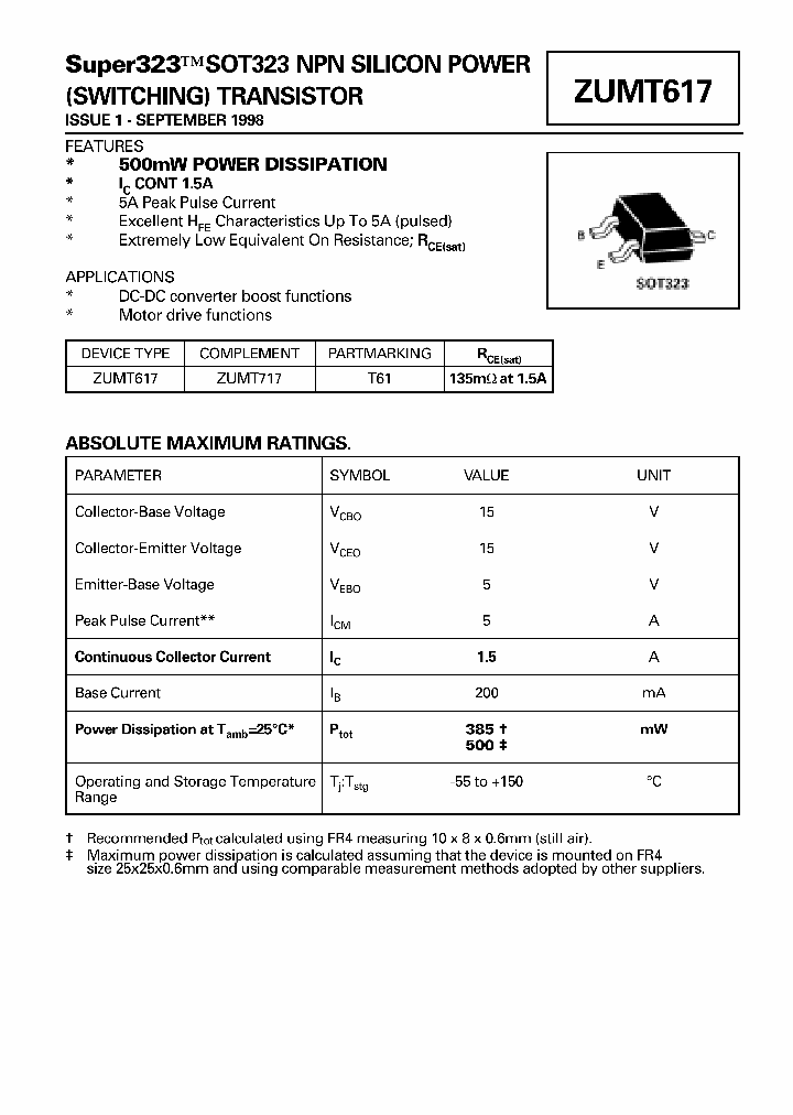 ZUMT617_73645.PDF Datasheet