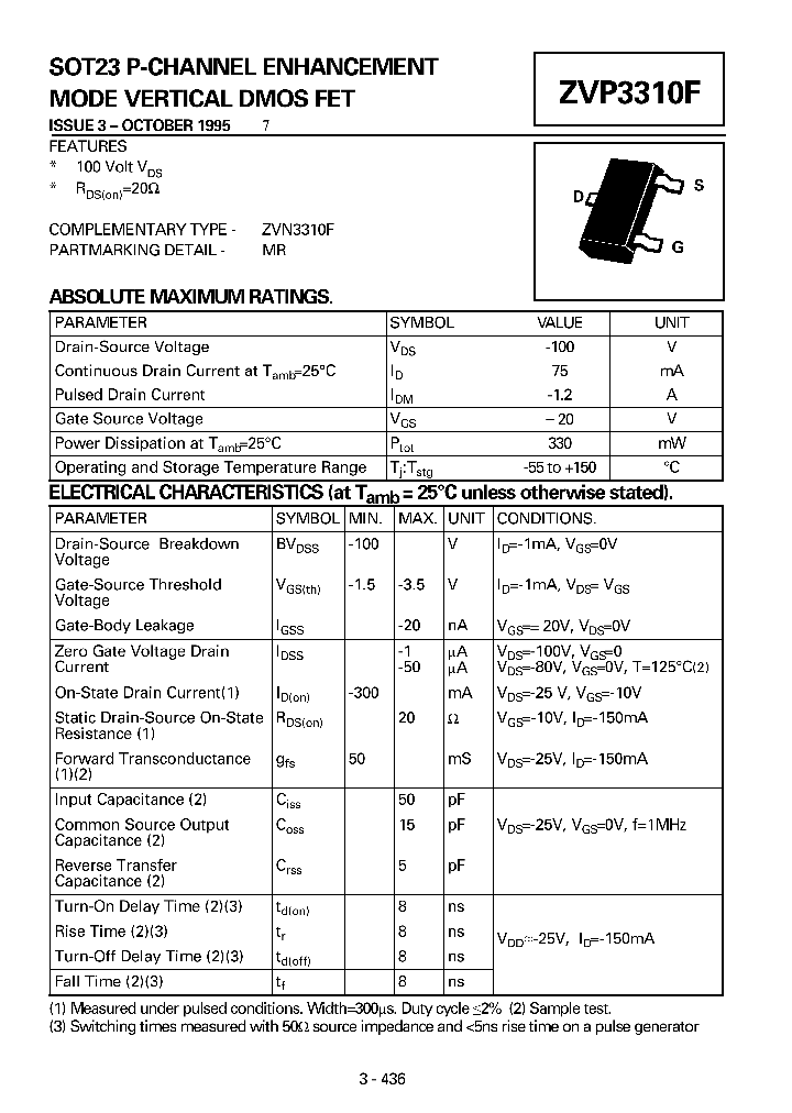 ZVP3310F_23187.PDF Datasheet