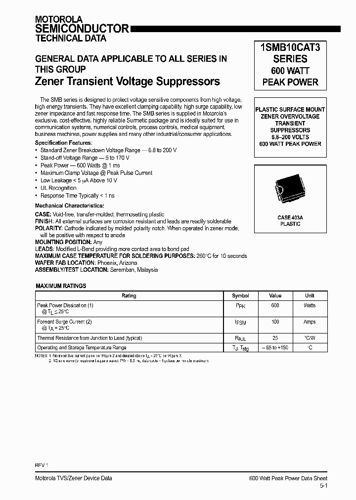 1SMB10CAT3_255567.PDF Datasheet