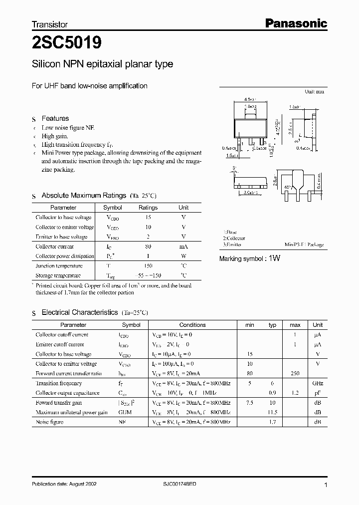 2SC5019_289002.PDF Datasheet