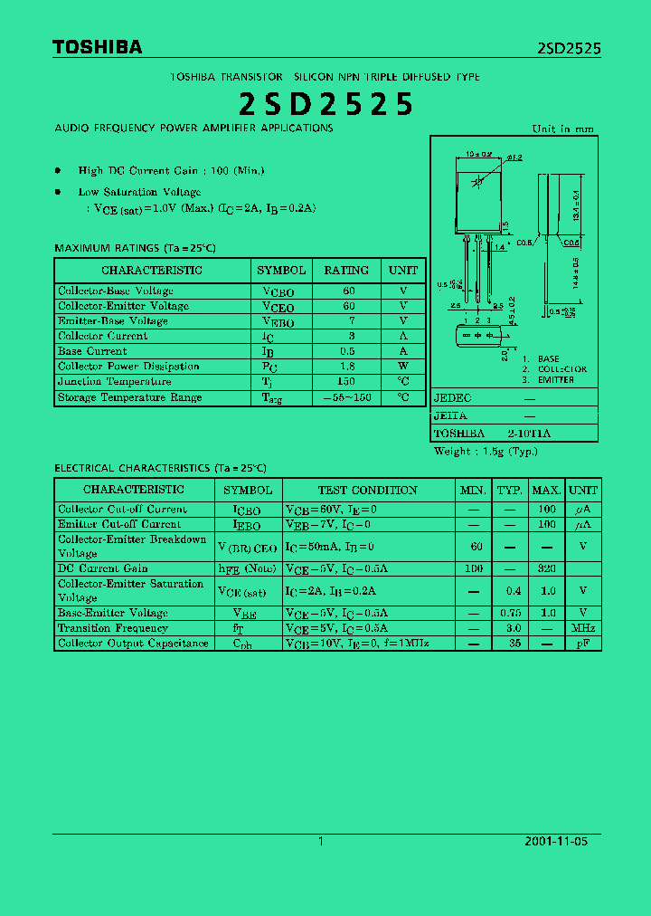 2SD2525_296322.PDF Datasheet