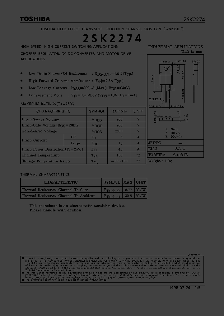 2SK2274_283416.PDF Datasheet