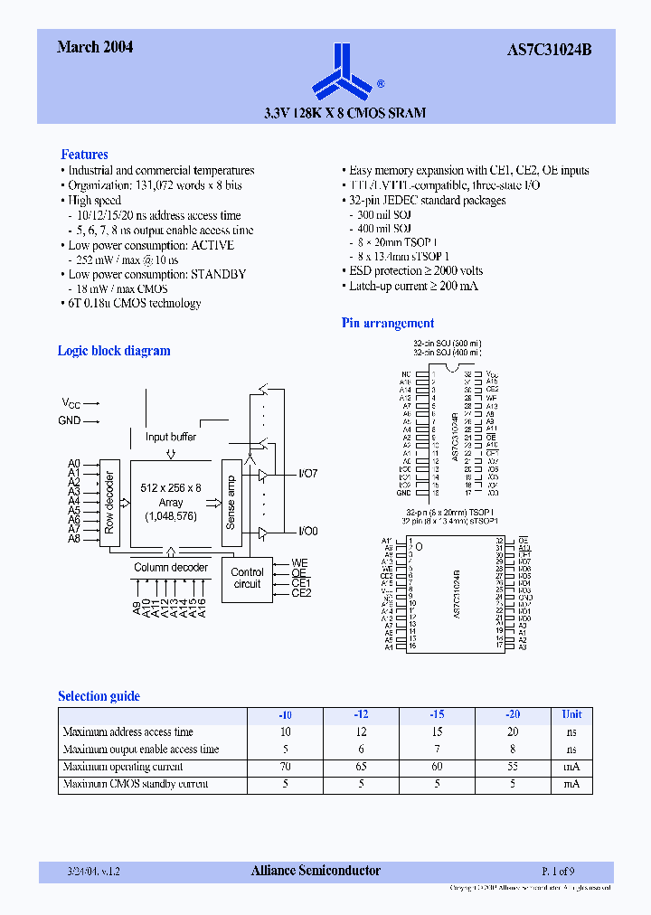 AS7C31024B_297526.PDF Datasheet