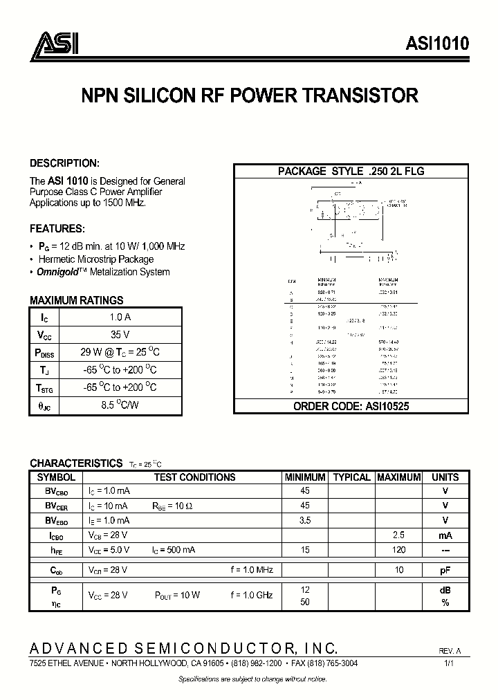 ASI1010_283480.PDF Datasheet