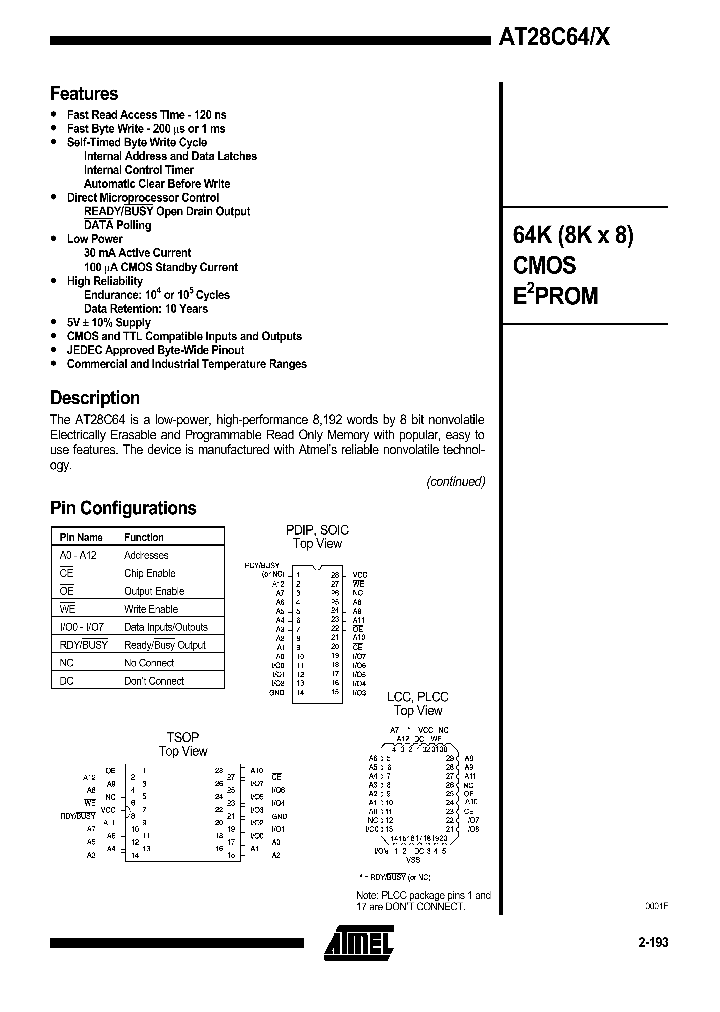 AT28C64X_264372.PDF Datasheet