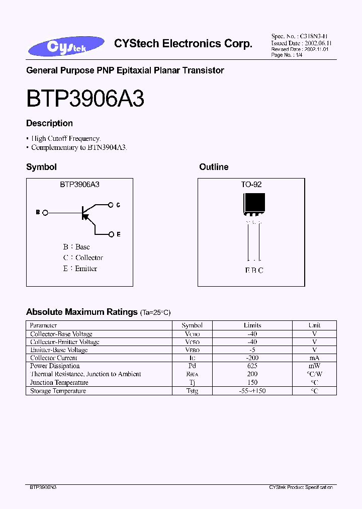BTP3906A3_300407.PDF Datasheet