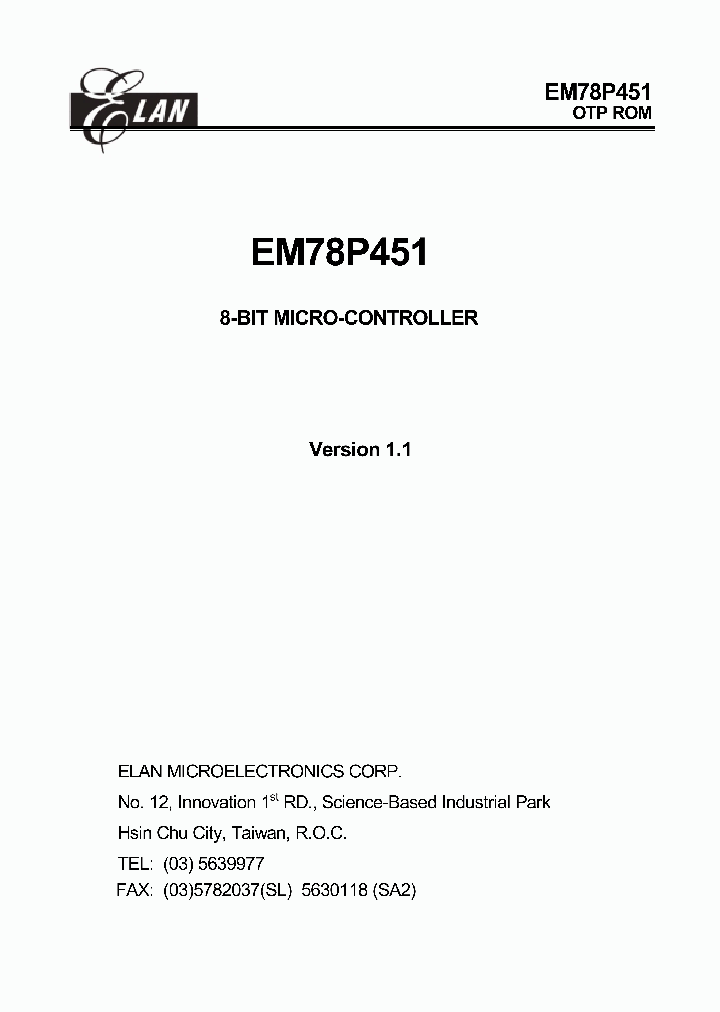 EM78P451_214284.PDF Datasheet
