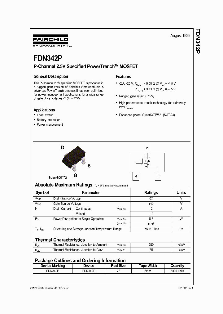FDN342P_203762.PDF Datasheet