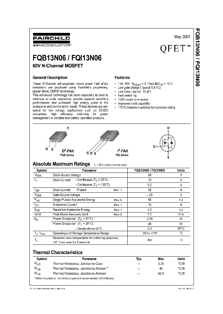 FQB13N06_297078.PDF Datasheet