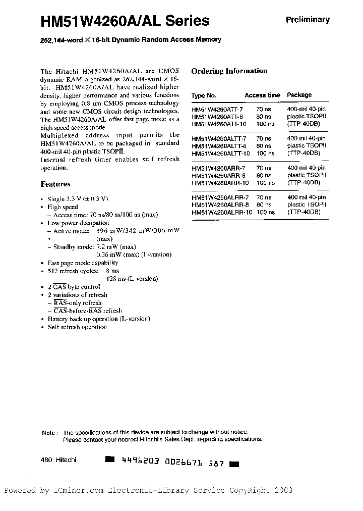 HM51W4260ALRR-10_222797.PDF Datasheet