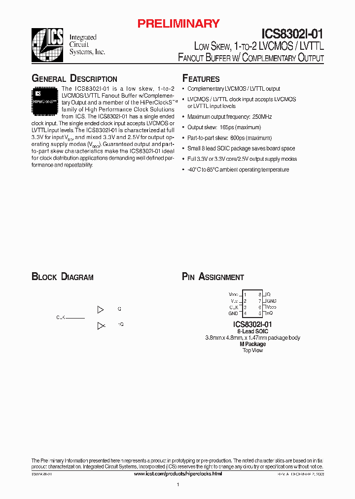 ICS8302I-01_292805.PDF Datasheet