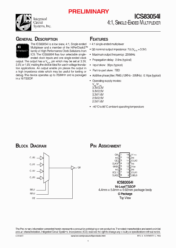 ICS83054I_297999.PDF Datasheet