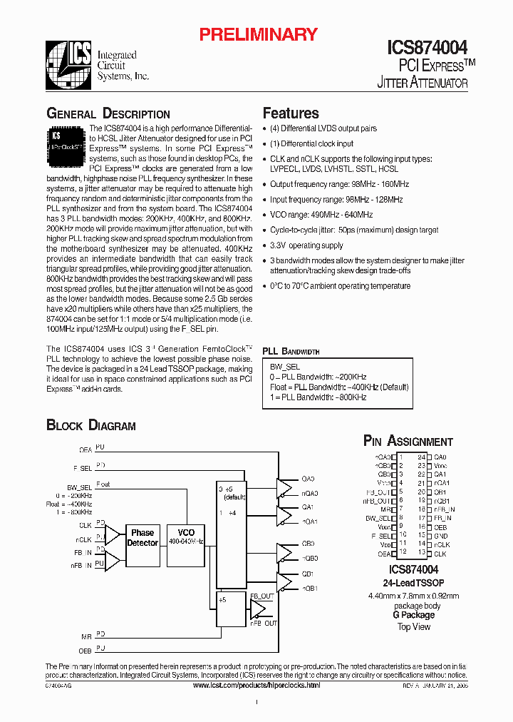 ICS874004_159964.PDF Datasheet