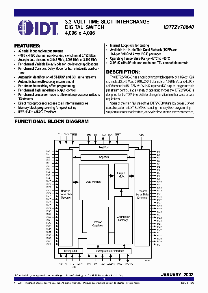 IDT72V70840_292574.PDF Datasheet