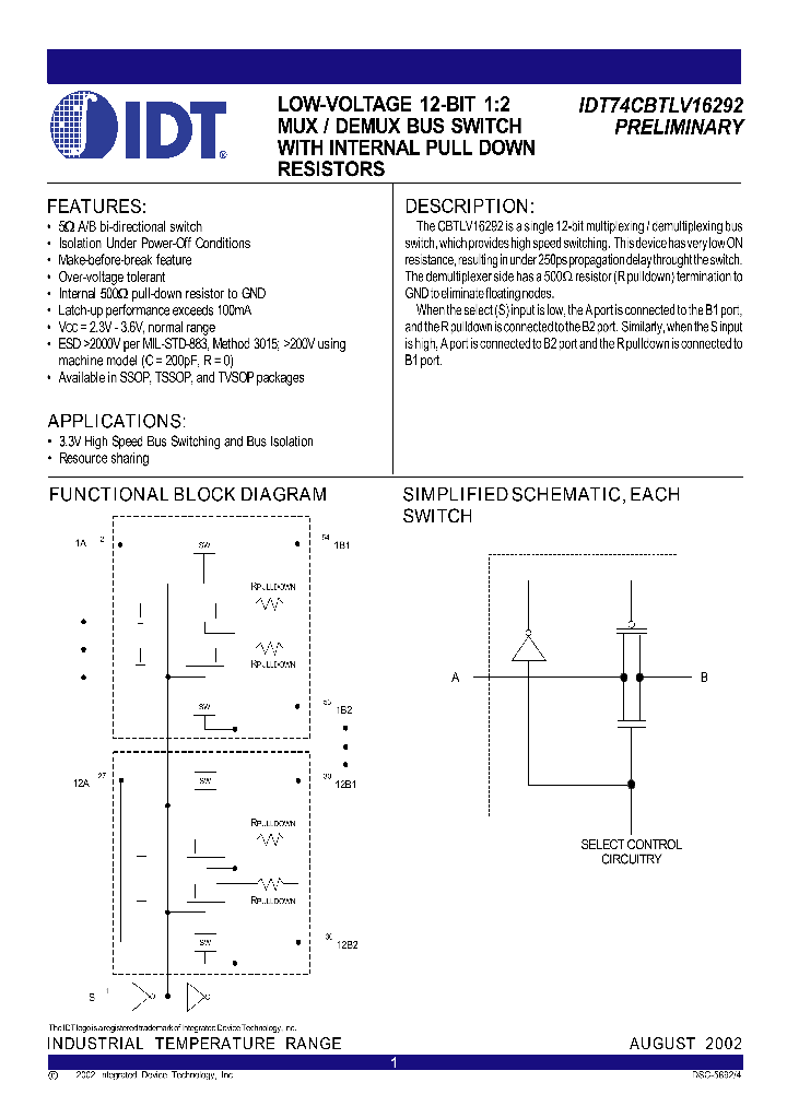 IDT74CBTLV16292_254384.PDF Datasheet