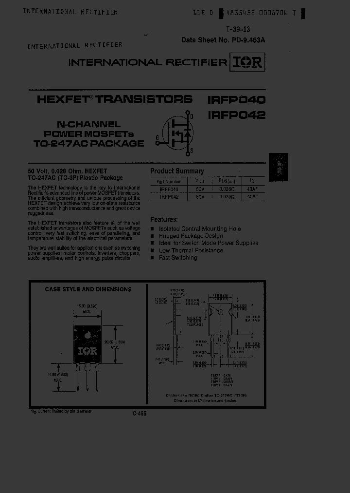 IRFP040_202510.PDF Datasheet