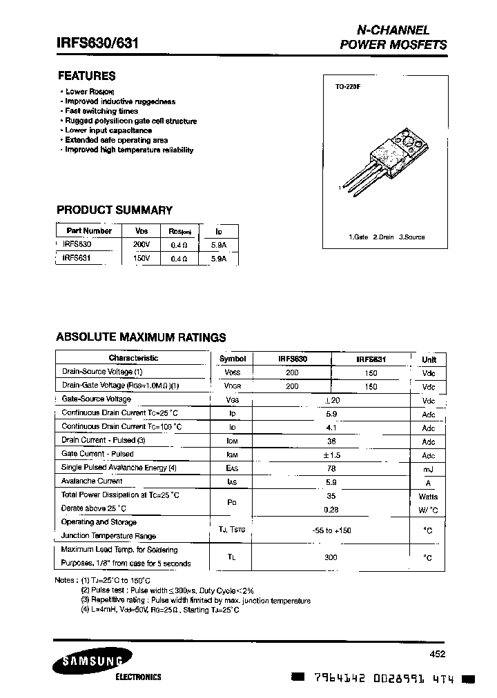 IRFS630_261669.PDF Datasheet