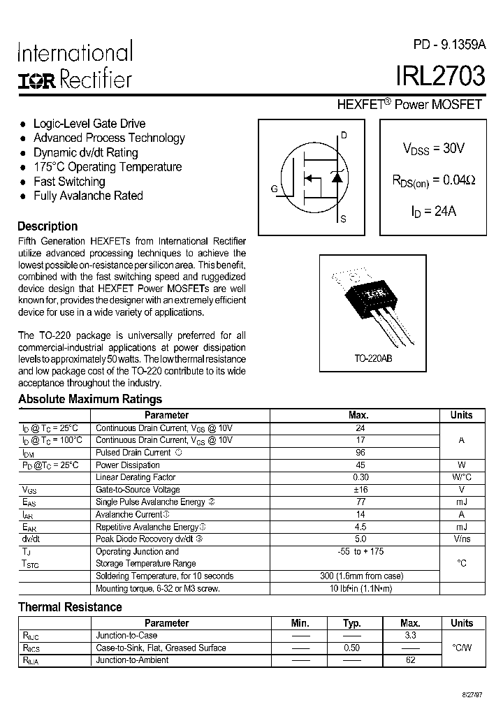 IRL2703_274750.PDF Datasheet