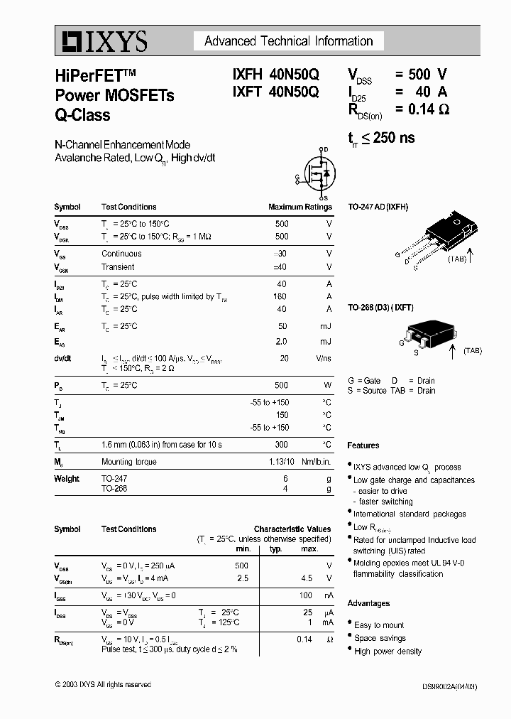 IXFH40N50_280220.PDF Datasheet