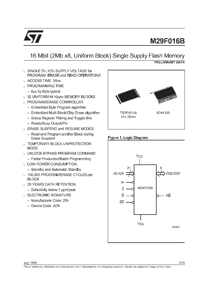 M29F016B_277776.PDF Datasheet