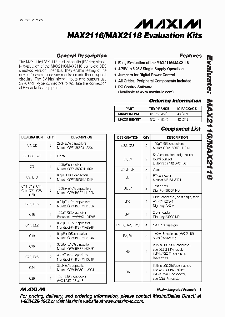 MAX2118EVKIT_256756.PDF Datasheet