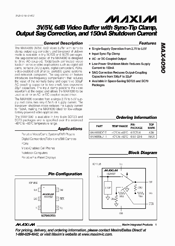 MAX4090_288995.PDF Datasheet