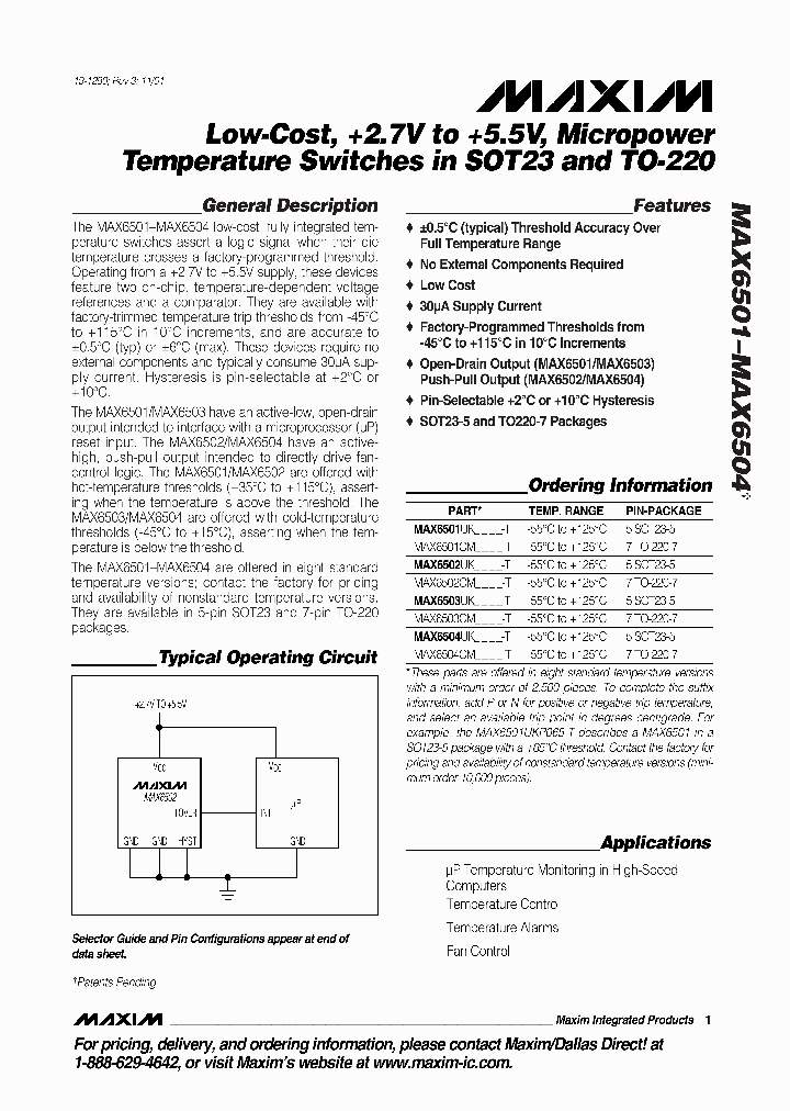 MAX6502_274907.PDF Datasheet