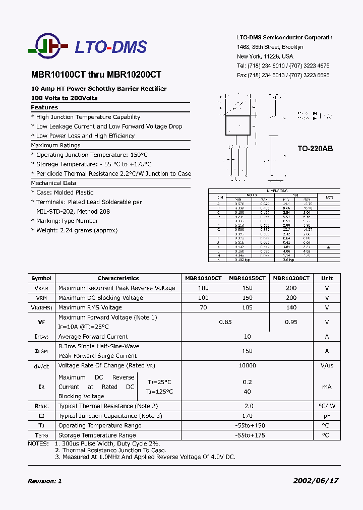 MBR10200CT_281591.PDF Datasheet
