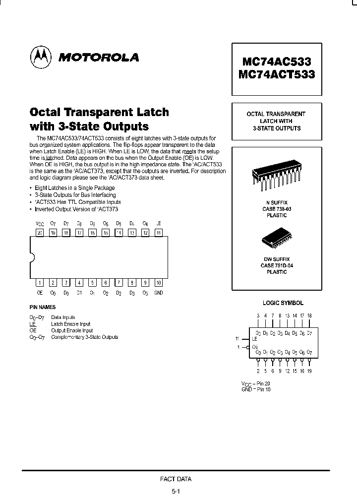 MC74ACT533_292774.PDF Datasheet