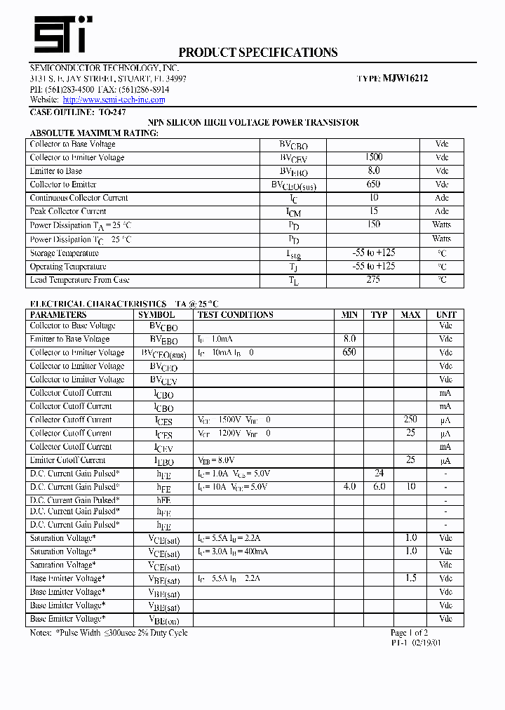 MJW16212_288648.PDF Datasheet