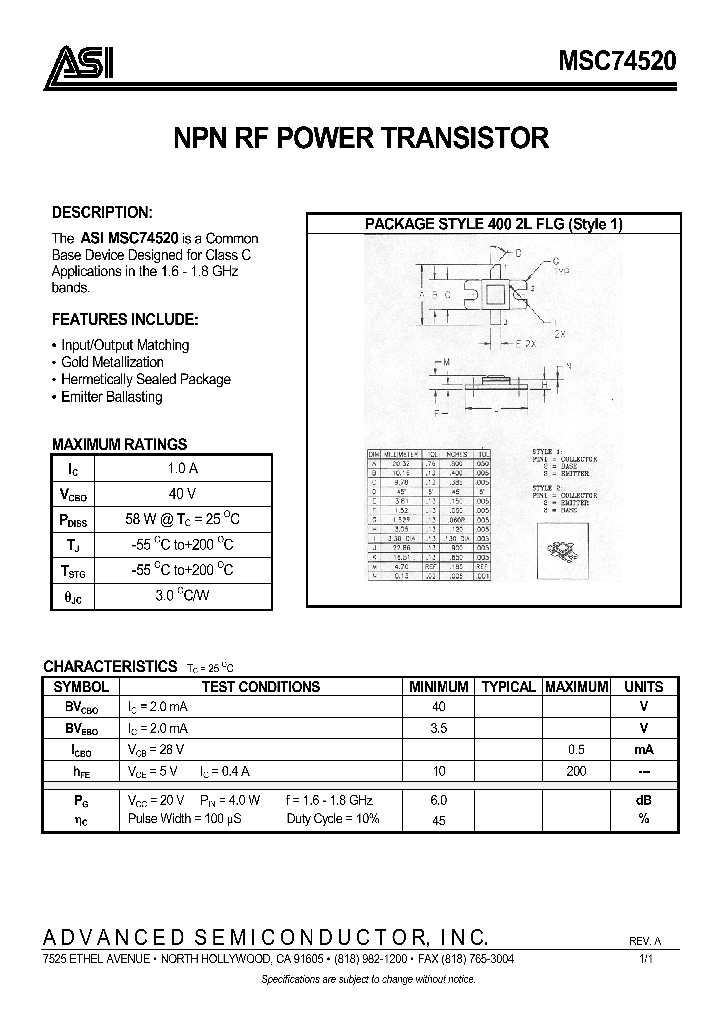 MSC74520_287852.PDF Datasheet