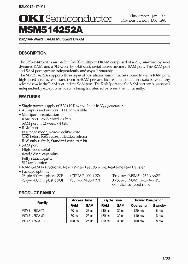 MSM514252A_277459.PDF Datasheet