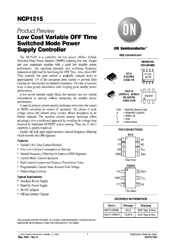 NCP1215_279325.PDF Datasheet