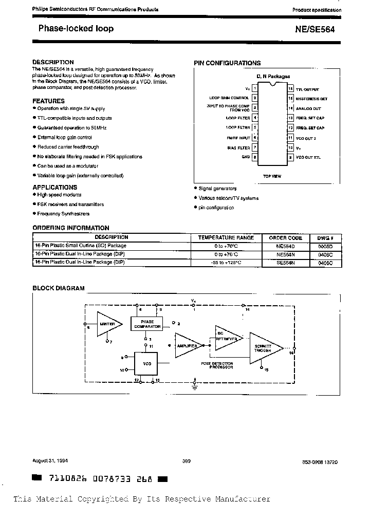 NE564DNBSP_274536.PDF Datasheet