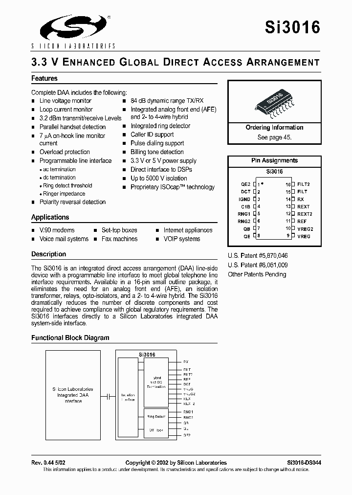 SI3016_224361.PDF Datasheet