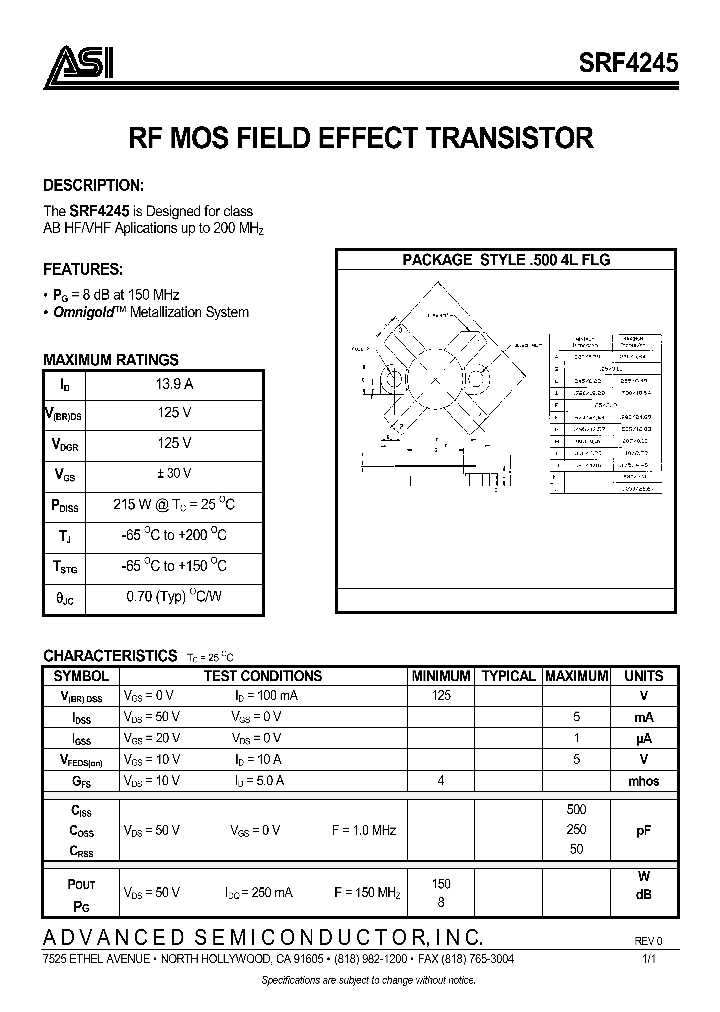 SRF4245_279850.PDF Datasheet