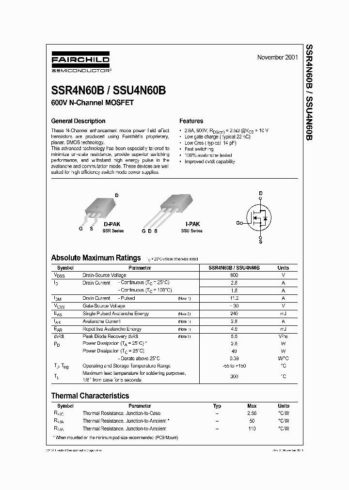 SSU4N60B_239426.PDF Datasheet